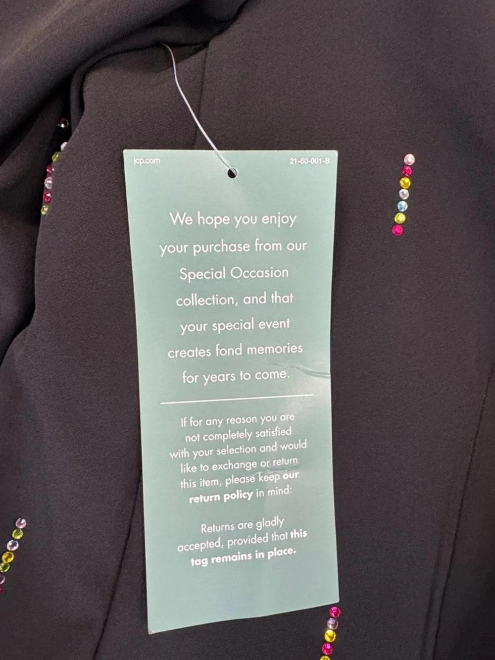 Black‎ Embroidered Notch Lapel Blazer with Multicolor Accents